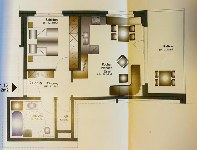 Stilvolle 2-Zimmer-Wohnung mit Sonnenbalkon & Bergblick in begehrter Lage von Lustenau