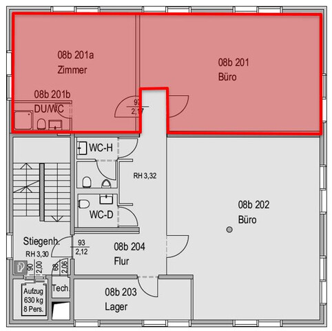 Wolfurt - Bürofläche im 2. OG mit ca. 73 m² (O8b)