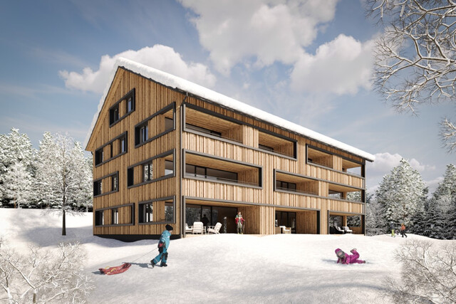 Exklusive 3- Zimmerwohnung mit Garten und Bergblick (Neubau)