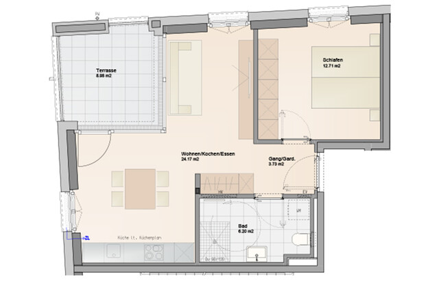 Im Bau: Kompakt, hell, draußen – 2-Zimmer Terrassenwohnung (Top A03)