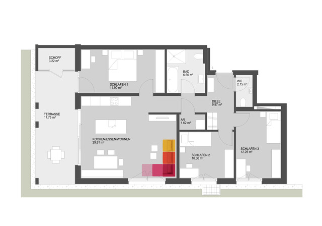 Familienidyll in Dornbirn – 4-Zimmer-Gartenwohnung