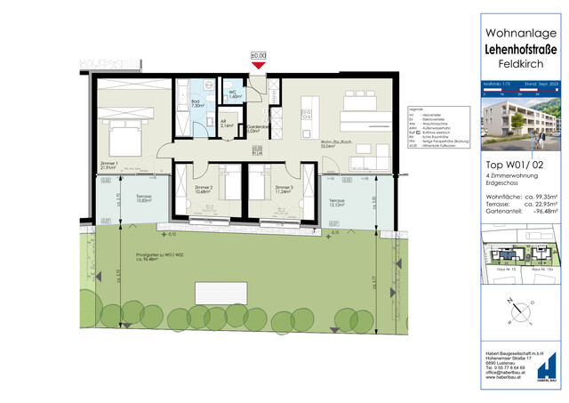 Raumkonzept für Familie & Zukunft mit großzügigem Garten und zwei Terrassen