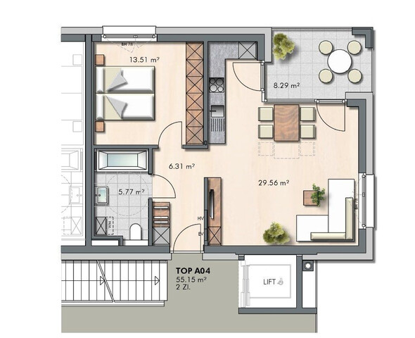 Erstklassige 2-Zimmer-Terrassenwohnung in attraktiver Lage in Bludenz zu vermieten
