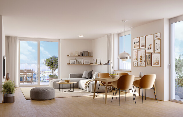Romantische „Turm-Wohnung“ mit zwei Balkonen, vier Zimmern und Balkon-Kraftwerk