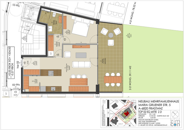 2-Zimmer-Gartenwohnung in Frastanz - Top 2 