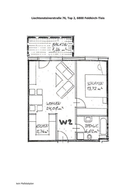 Gemütliche 2-Zimmerwohnung mit Balkon in Feldkirch-Tisis zu vermieten!