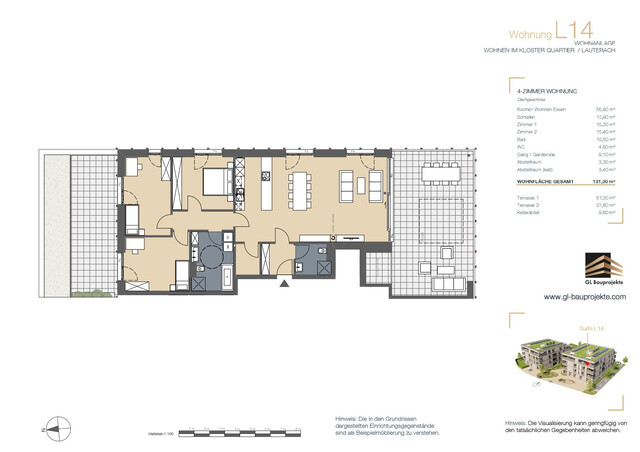 Lauterach bei Bregenz: Außergewöhnliche 4 Zimmer Penthouse Wohnung im Klosterquartier