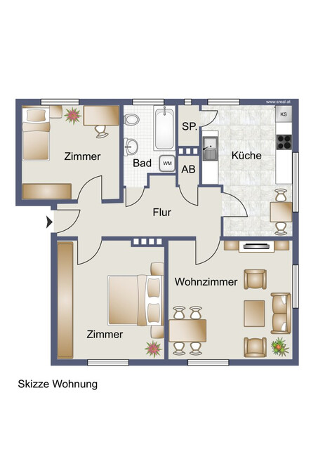 Gut gelegene 3-Zimmerwohnung in ruhiger Lage in Bludenz!