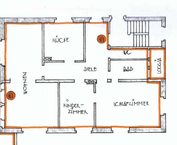 Inspirierende 4,5 Zimmer Altbauwohnung mit Garage, Garten und Balkon